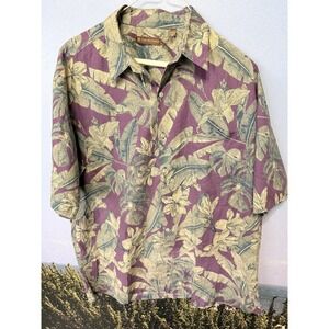 Tori Richard Men's‎ Sz Med. Purple Tropical/Hawaiian Button Up Cotton Lawn